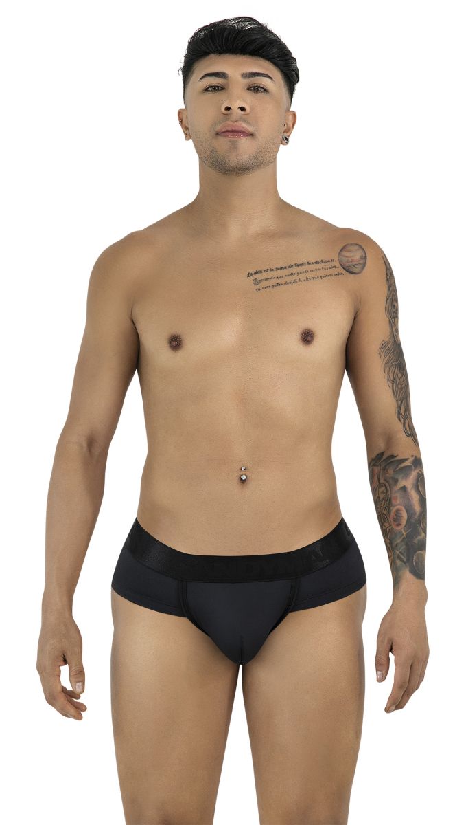 Black candyman 99932 briefs with a smooth form-fitting design and slightly elastic waistband for comfortable wear