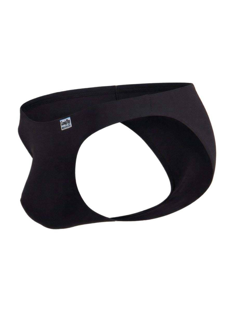 Black candyman 99932 men’s briefs with a sleek contoured design and brand tag on the waistband