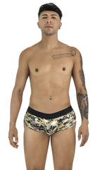 Camouflage patterned briefs with a solid black waistband candy man 99937 trunks color camo for everyday wear