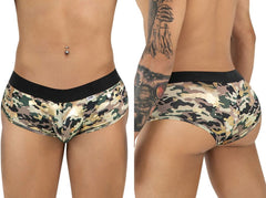 Camand 99937 trunks camouflage briefs with black waistband and metallic gold accents for stylish comfort
