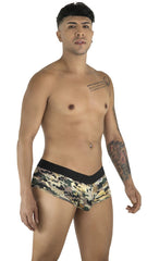 Camouflage patterned briefs candy man 99937 trunks color camo with black waistband for casual wear