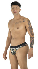 Camouflaged candyMan 99938 briefs with a black waistband made from soft breathable fabric for comfortable wear