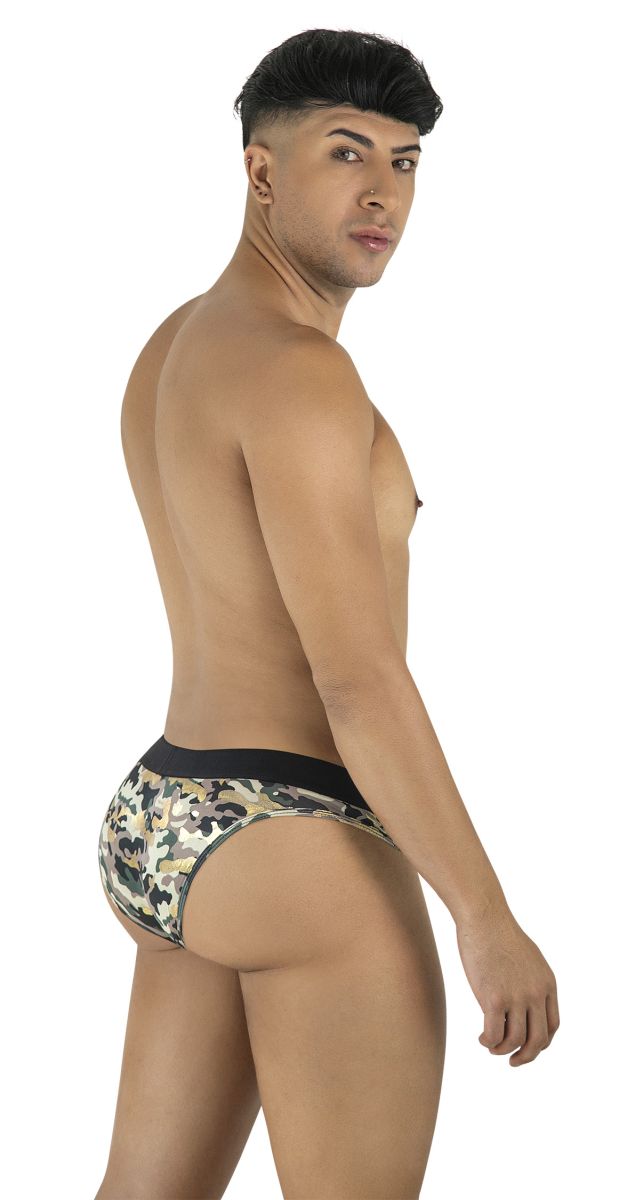 Camoman 99938 briefs with camouflage pattern and solid black waistband made for comfortable everyday wear