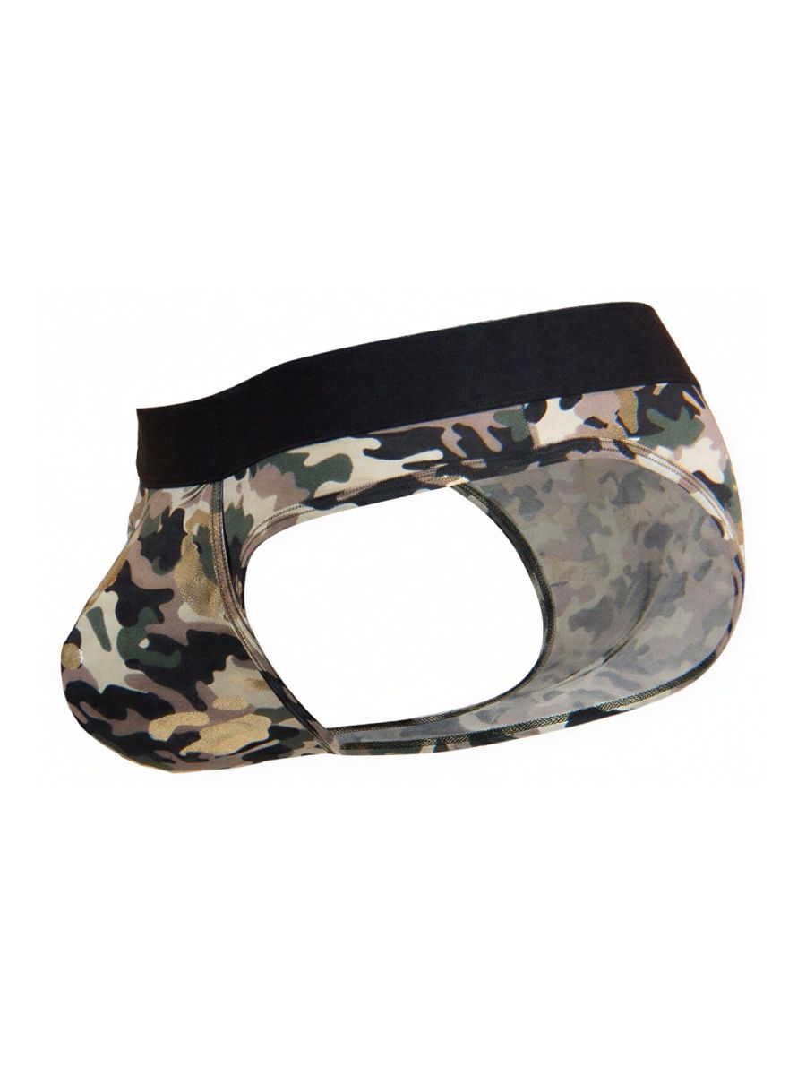 CandyMan 99938 camouflage briefs for men with black elastic waistband in a camouflage pattern