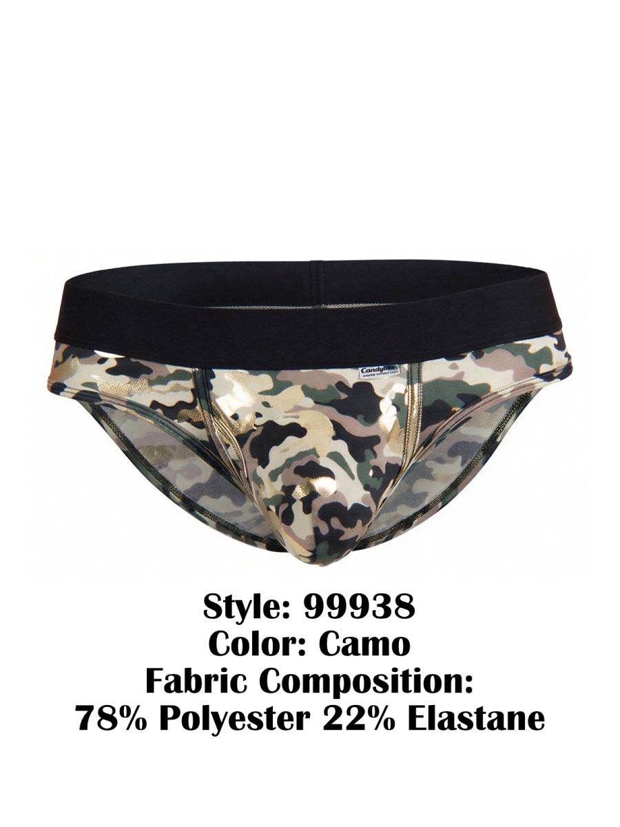 CandyMan 99938 briefs camo pattern with black waistband made from 78 polyester and 22 elastane