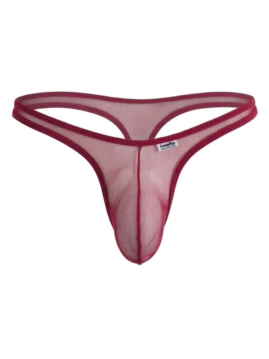 CandyMan 99954 Thongs Color Burgundy Mesh