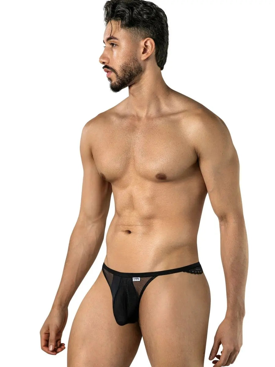 CandyMan 99969 Herrenunterwäsche Netzspitze Verführerischer Tanga Farbe Schwarz