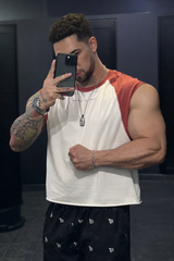 Jed North ärmelloses Herren-Raglan-Tanktop - Ziegelrot