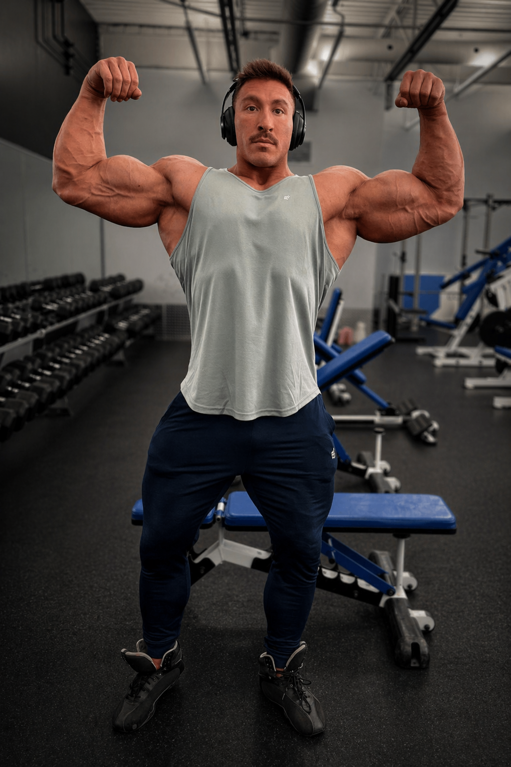 Jed North Herren schnelltrocknendes Bodybuilding-Workout-Stringer-Shirt - Silber
