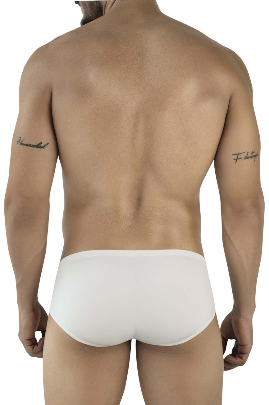 Beige clever 2043 mendoza briefs with smooth form-fitting design in white cotton blend for comfortable wear