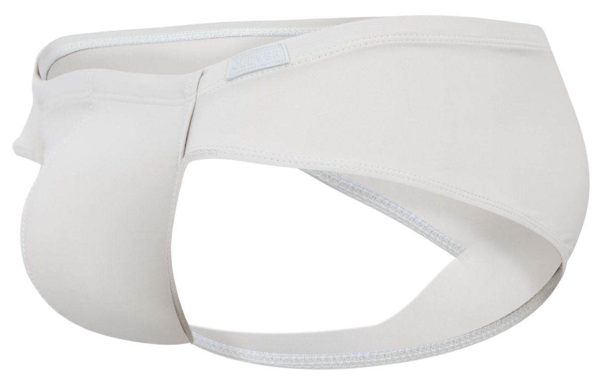 Beige clever 2043 mendoza briefs made of white cotton with sleek minimalist design and subtle edge stitching