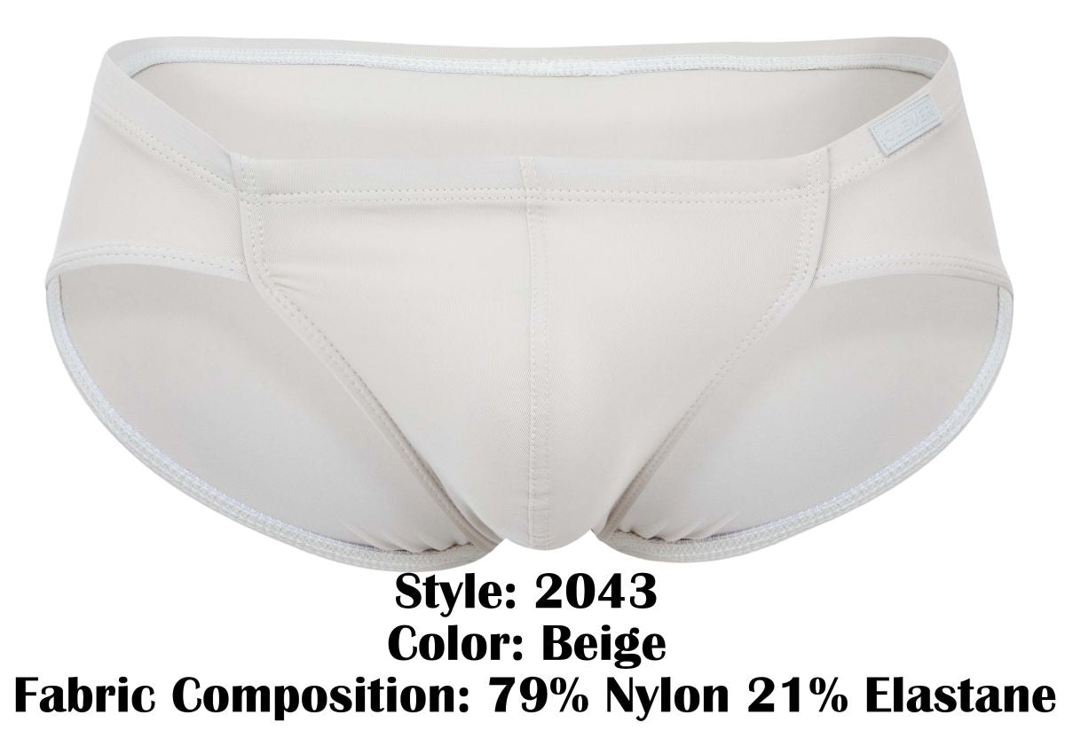Beige clevers 2043 mendoza briefs made of 79 nylon 21 elastane with a smooth form fitting design and reinforced waistband stitching