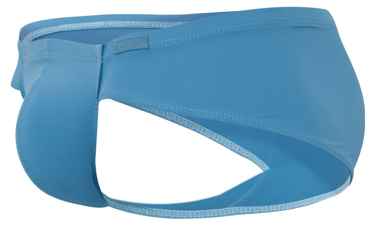 Light blue clever 2043 mendoza seamless men’s briefs with contoured design and matching trim for comfortable wear