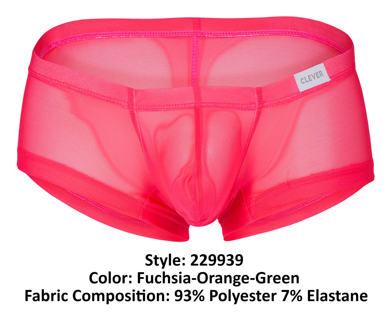 Clever 229939 3PK Australian Latin Trunks Trunks Color Fuchsia-Orange-Green