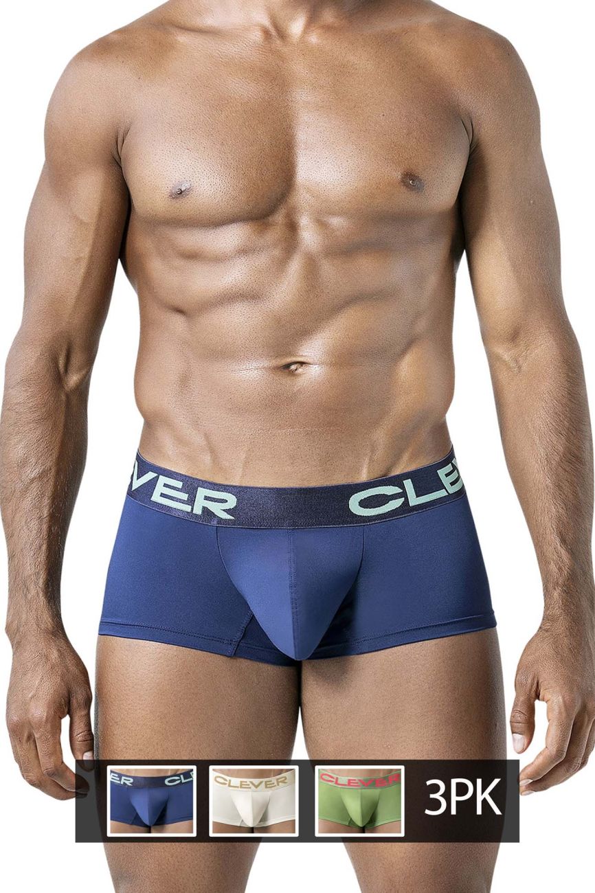 Clever 229953 3PK Australian Latin Trunks Color Beige-Blue-Green