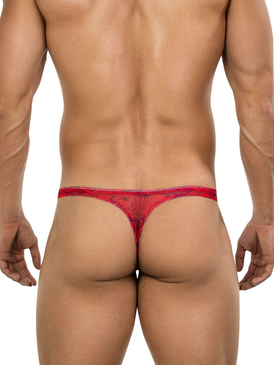 Red lace thong with intricate floral pattern in clever 26036 calipso thongs red for sleek and sophisticated support