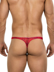 Red lace thong with intricate floral pattern in clever 26036 calipso thongs red for sleek and sophisticated support