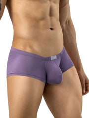 Clever Moda lilac Cronos trunks featuring a textured fabric and a small brand label on the front waistband.