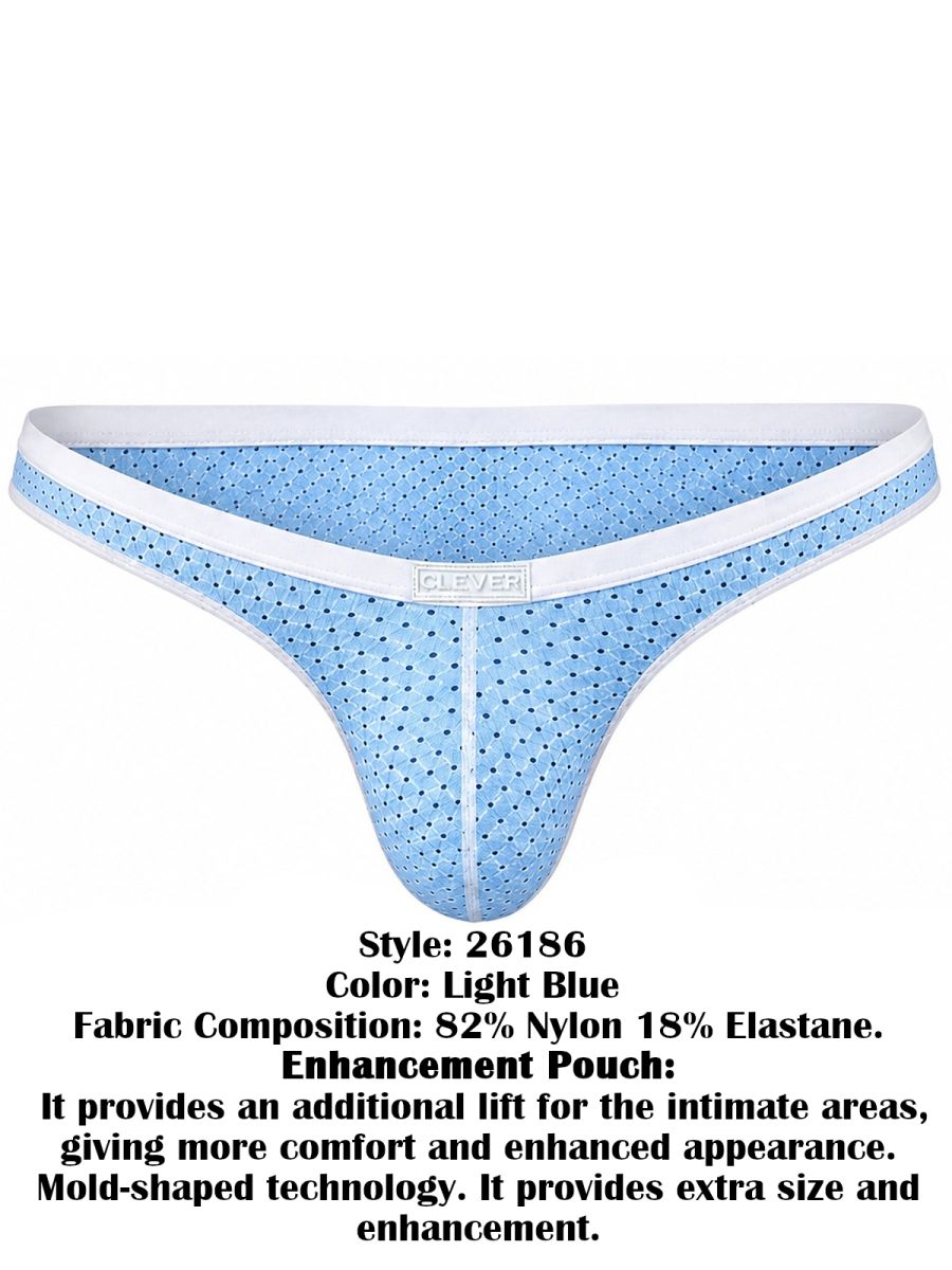 Light blue mesh brief-style underwear with a white waistband and center logo label.