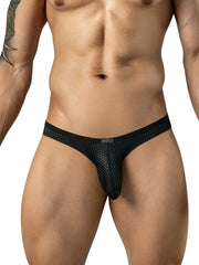 Clever Moda black mesh Ulises briefs worn on a male model.