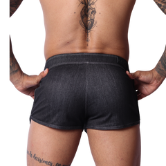 Denim Black Hot Shorts back view by Gigo Underwear