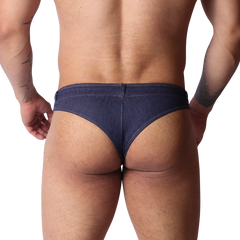 Denim Blue Thong back view by Gigo Underwear