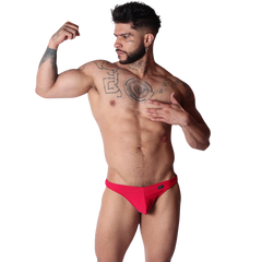 Dinamic Red Swim G String on model by Gigo Underwear