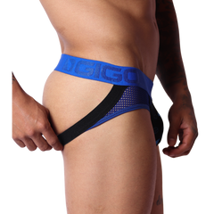 Dog Blue Jockstrap front view by Gigo Underwear