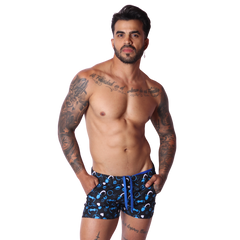 Dog Blue Shorts on model by Gigo Underwear