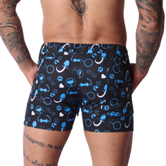 Dog Blue Shorts back view by Gigo Underwear