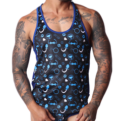 Dog Blue Tank by Gigo Underwear