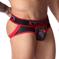 Dog Red Jockstrap front view by Gigo Underwear
