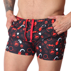 Dog Red Shorts front view by Gigo Underwear