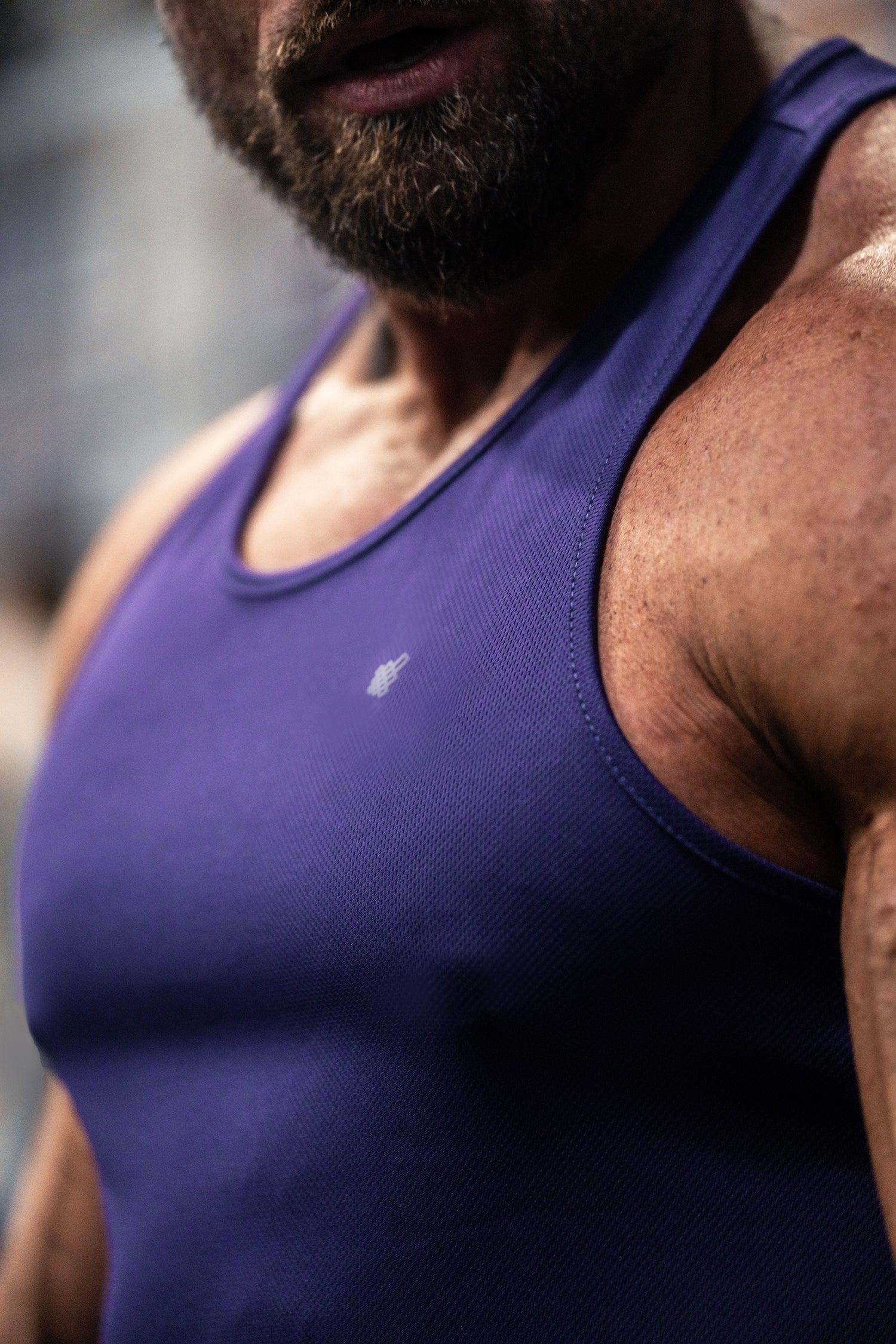 Jed North Herren schnelltrocknendes Bodybuilding-Stringer-Tanktop - Violett