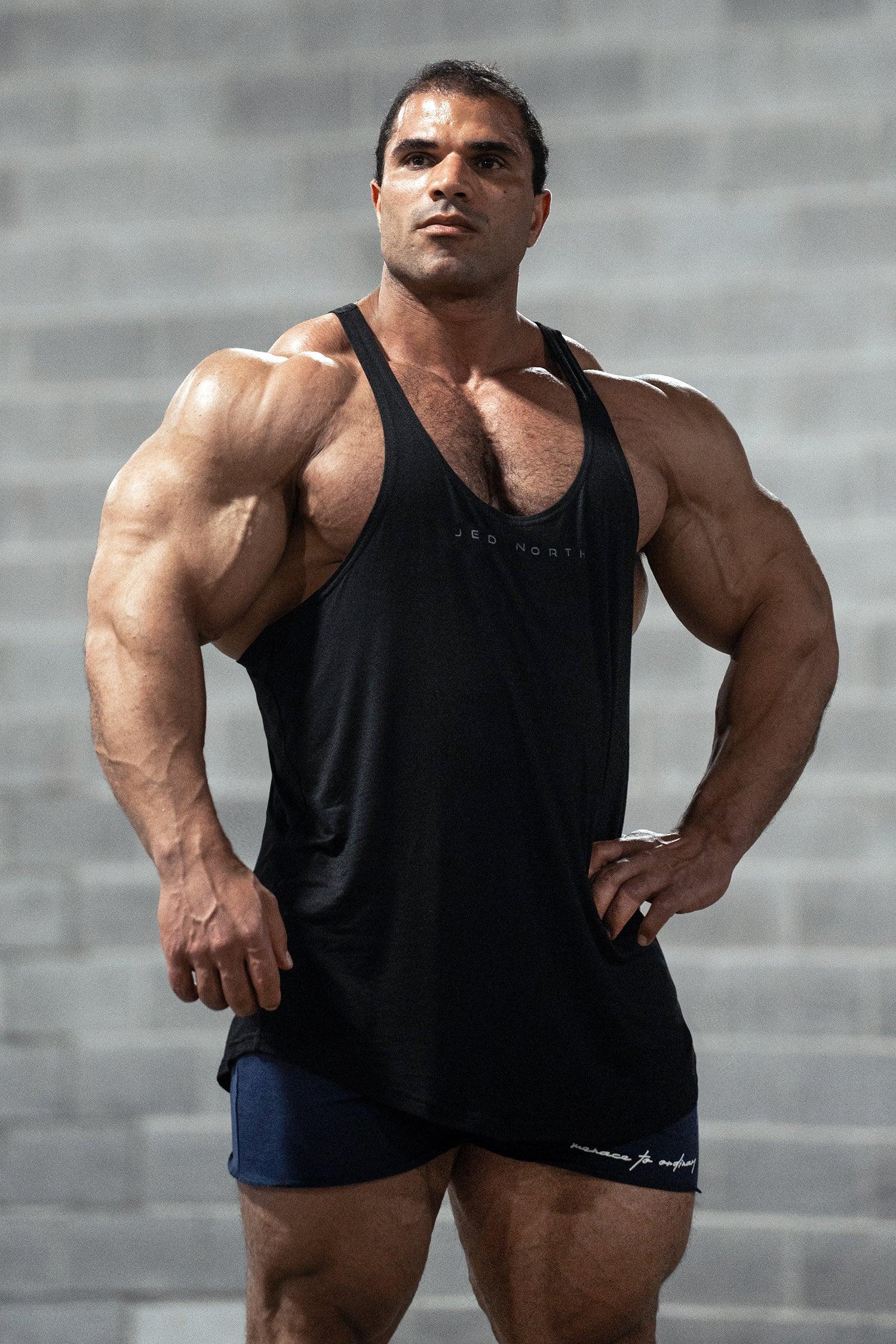Jed North Herren Classic Bodybuilding Racerback Stringer - Premium Schwarz