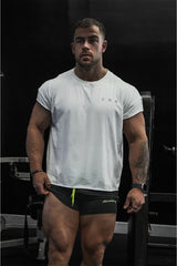 Jed North Oversized Raw-Cut Cropped T-Shirt für Herren – Weiß