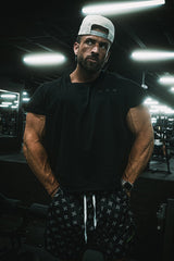 Jed North Oversized Raw-Cut Cropped T-Shirt für Herren - Schwarz