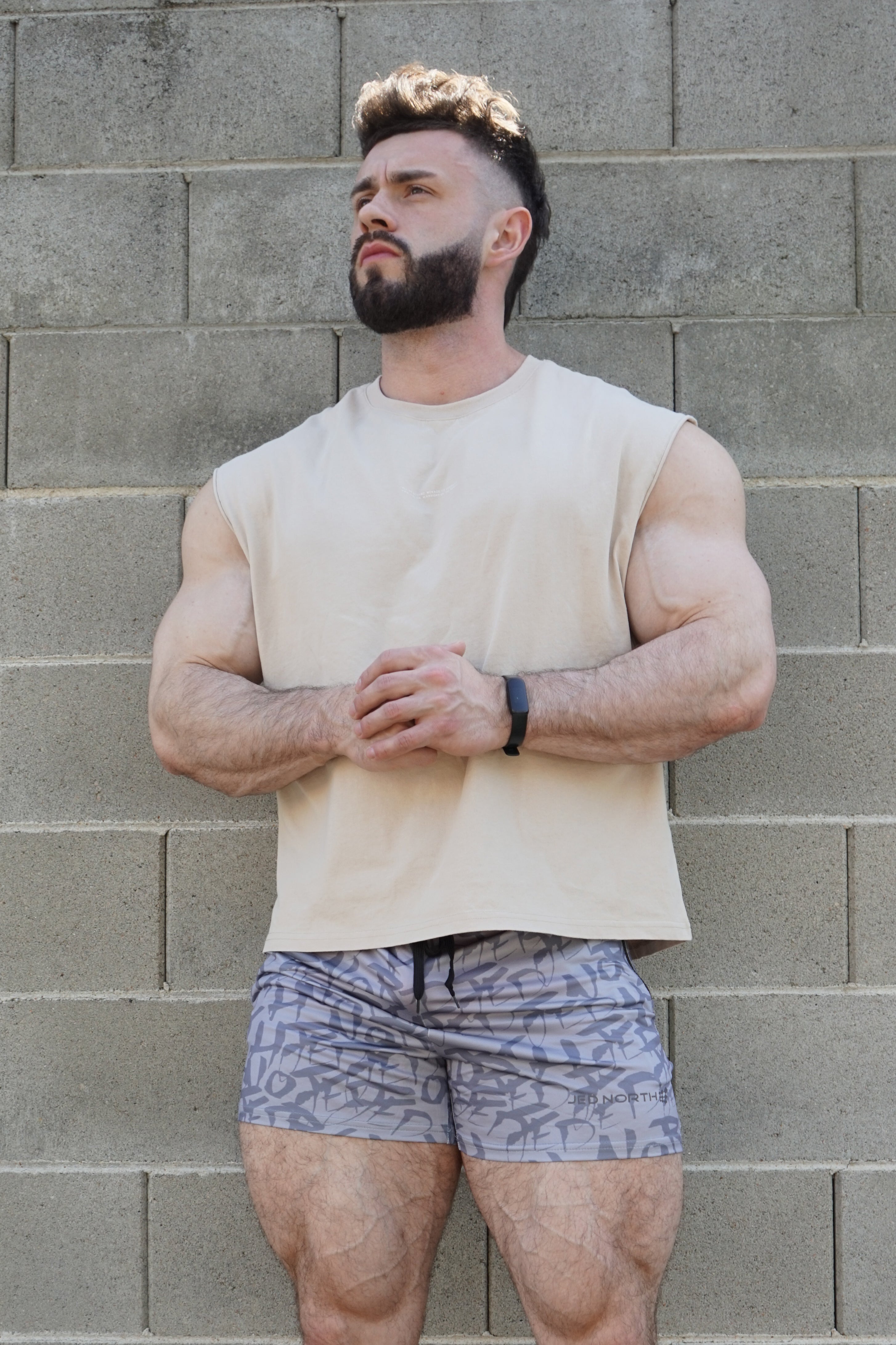 Jed North Herren Box Cut Muscle-Shirt - Hellkhaki