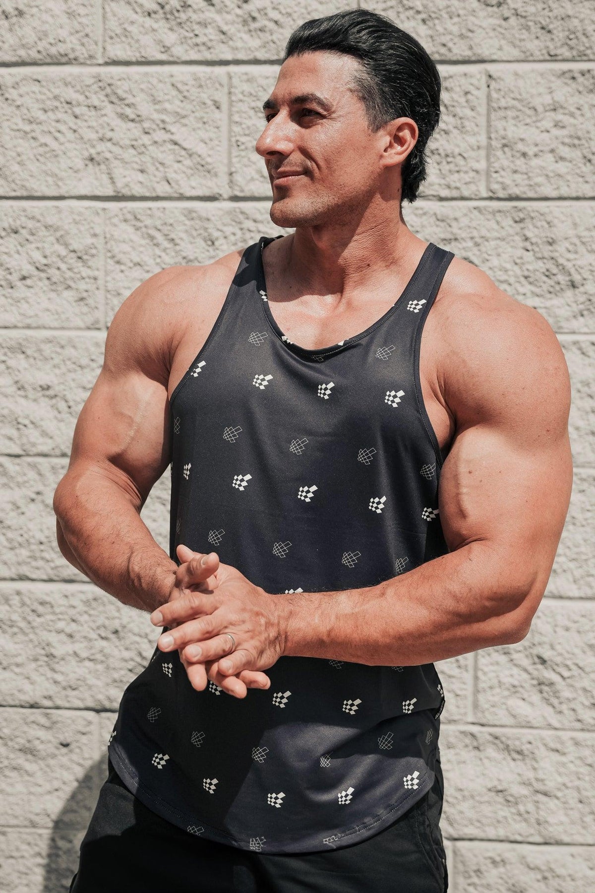 Jed North Herren Graphic Muscle Stringer – Schwarzes JN-Logo