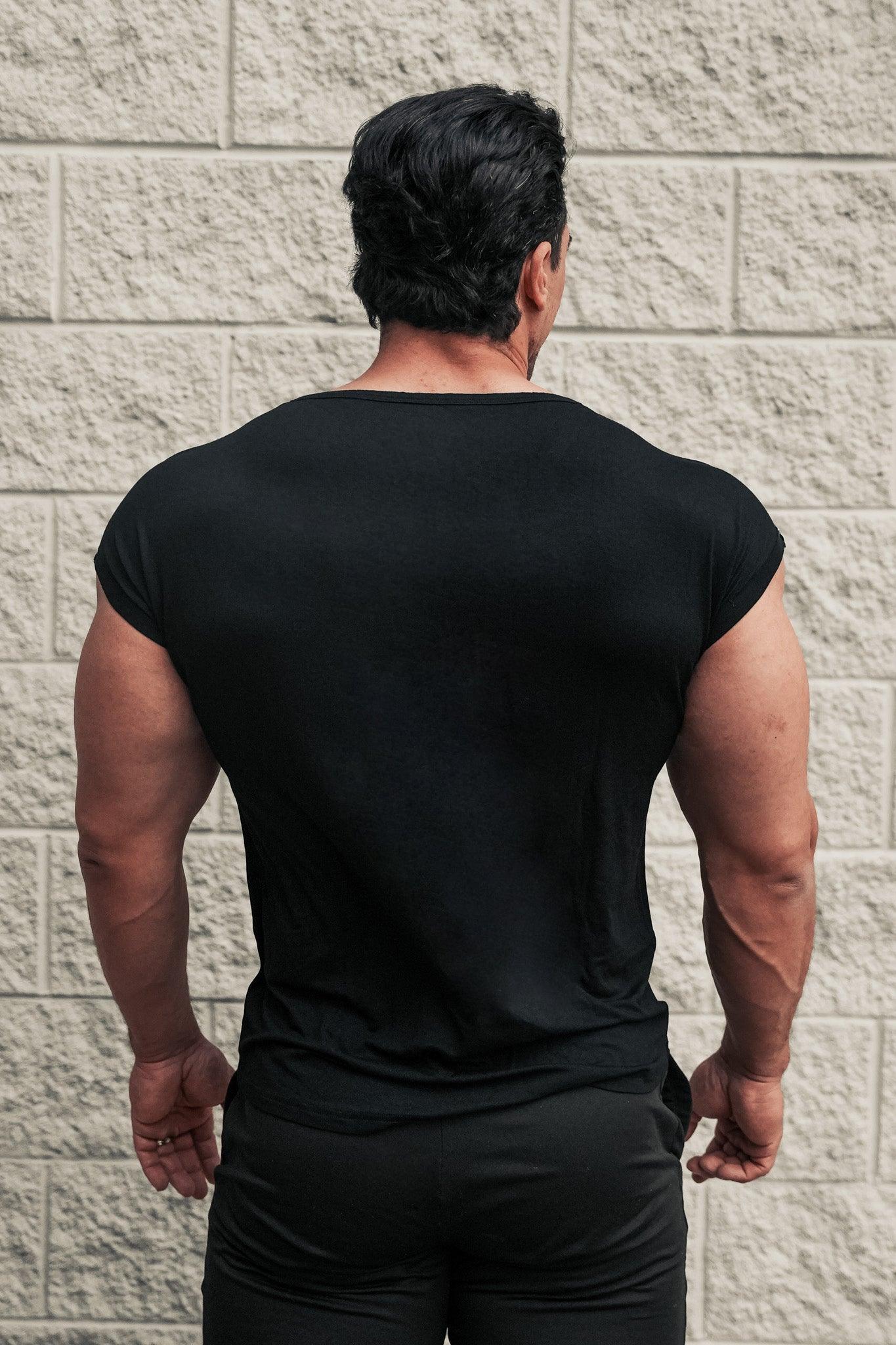 Jed North Herren Evolve Cap Sleeve Muscle T-Shirt 2.0 – Schwarz