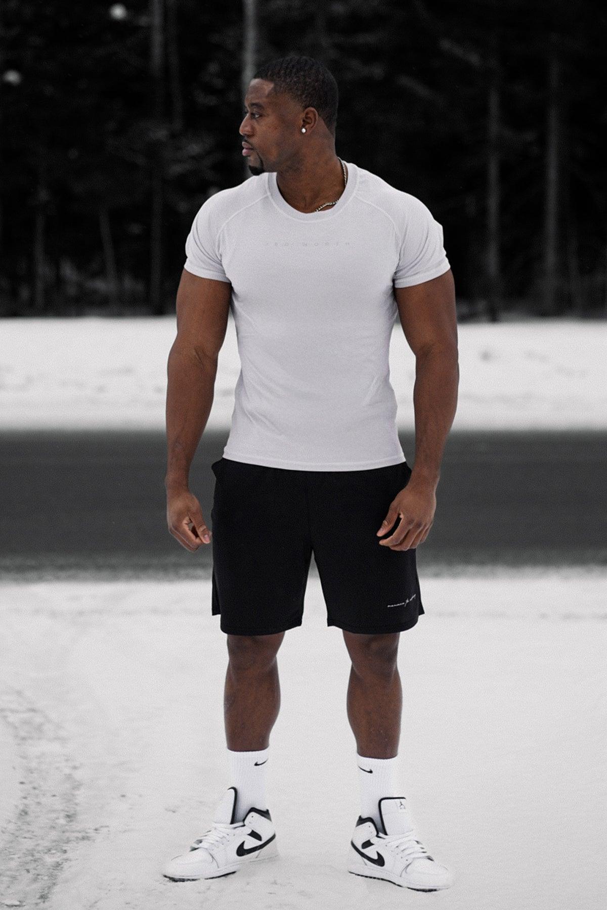 Jed North Herren Agile Kurzarm-Trainingsshirt - Hellgrau