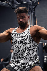 Débardeur de musculation graphique pour homme Jed North - Blanc chaotique