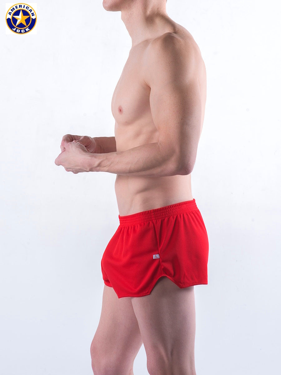 AMERICAN JOCK 8316 Men's Ultra Running Short - Red