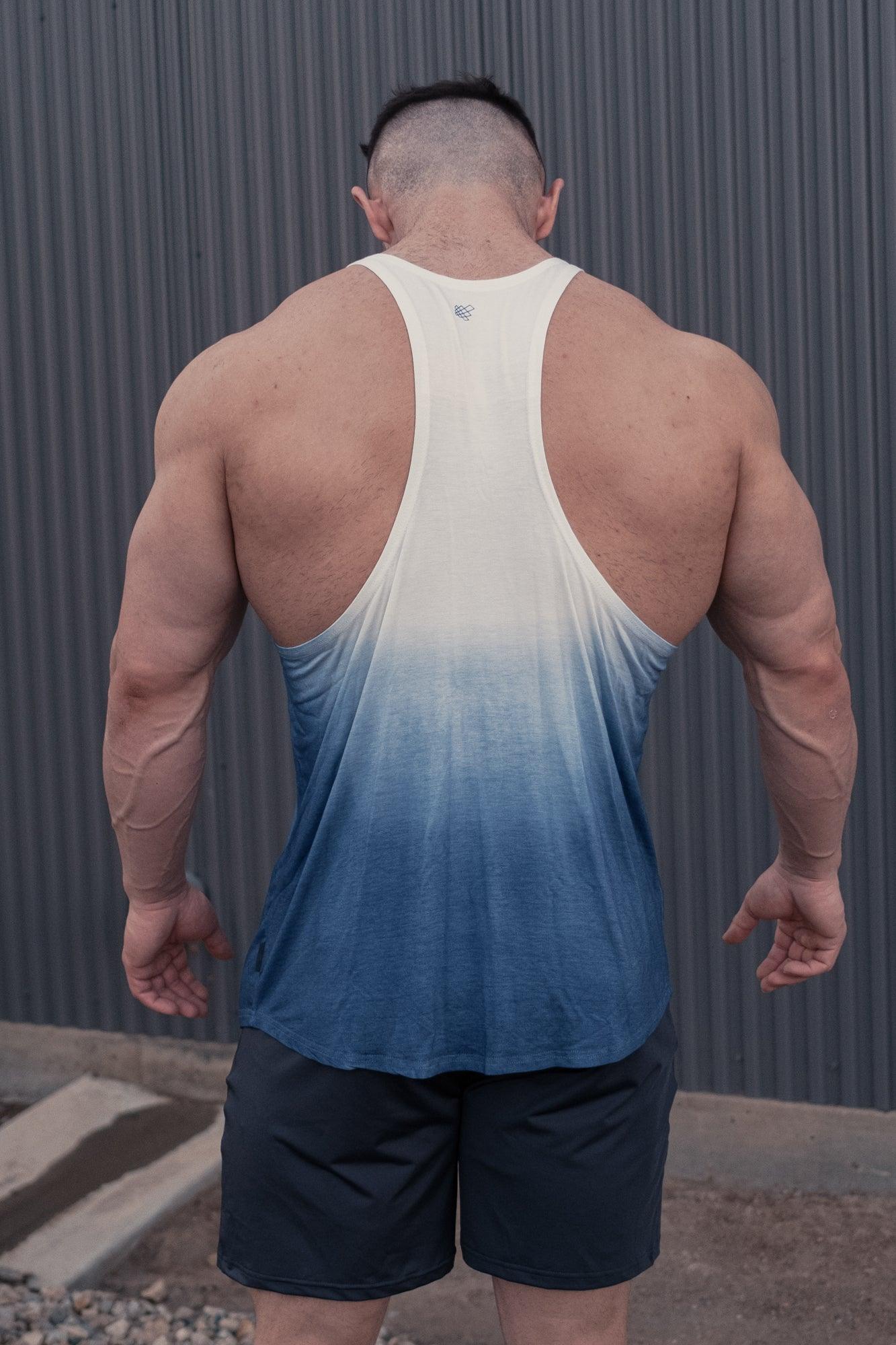 Jed North Herren Classic Bodybuilding Racerback Stringer - Ombre Blau