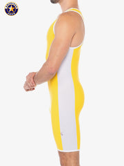 AMERICAN JOCK 8408 Men's Sports Takedown Singlet - Gold Yellow