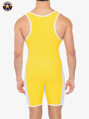 AMERICAN JOCK 8408 Men's Sports Takedown Singlet - Gold Yellow