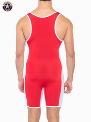 AMERICAN JOCK 8408 Men's Sports Takedown Singlet - Ribbon Red