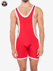 AMERICAN JOCK 8406 Herren Sport-Freestyle-Singlet - Bänderrot