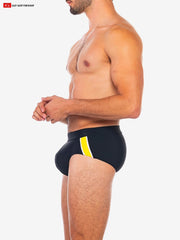 Go Softwear 4579 Men's Folsom Swim Brief - Black/Yellow