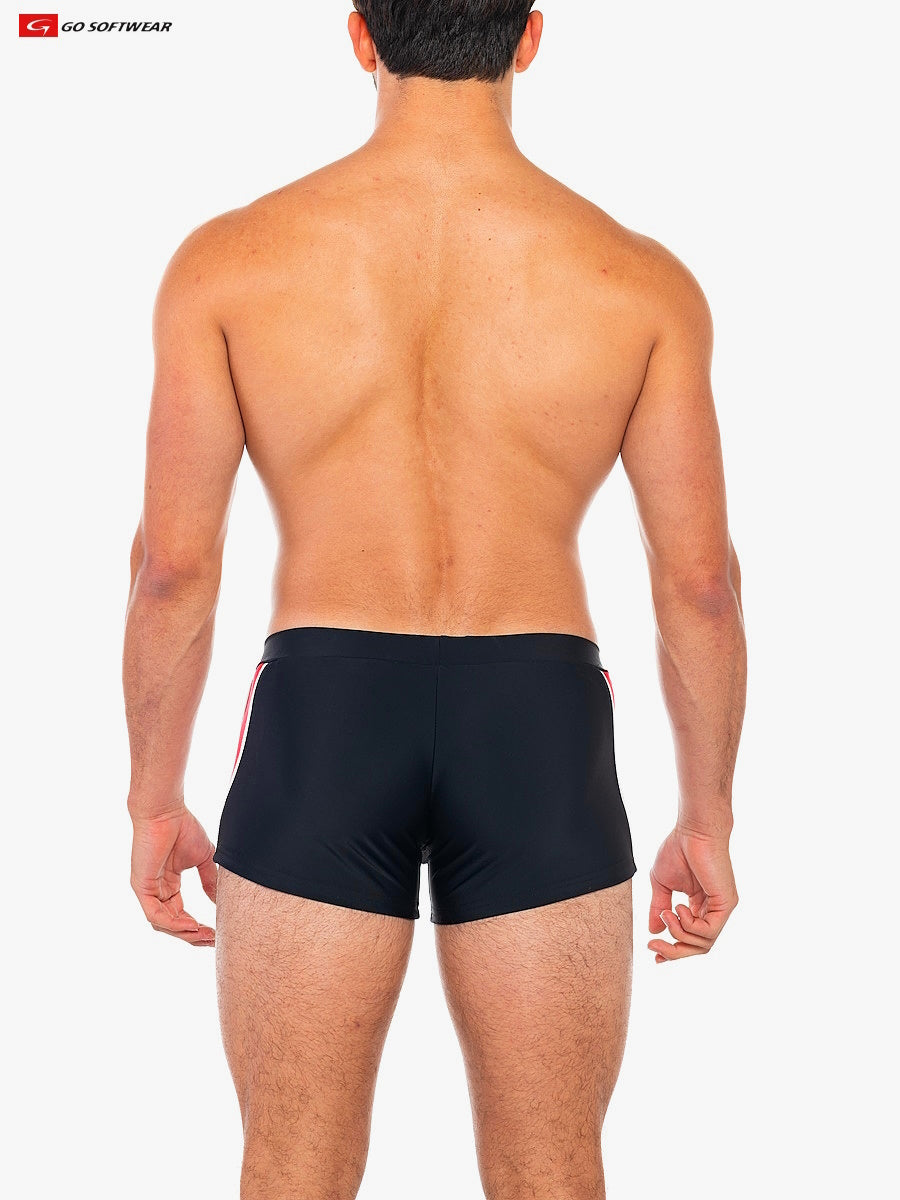 Go Softwear 4562 Men's Folsom Sq-Cut Swimsuit - Black/Royal